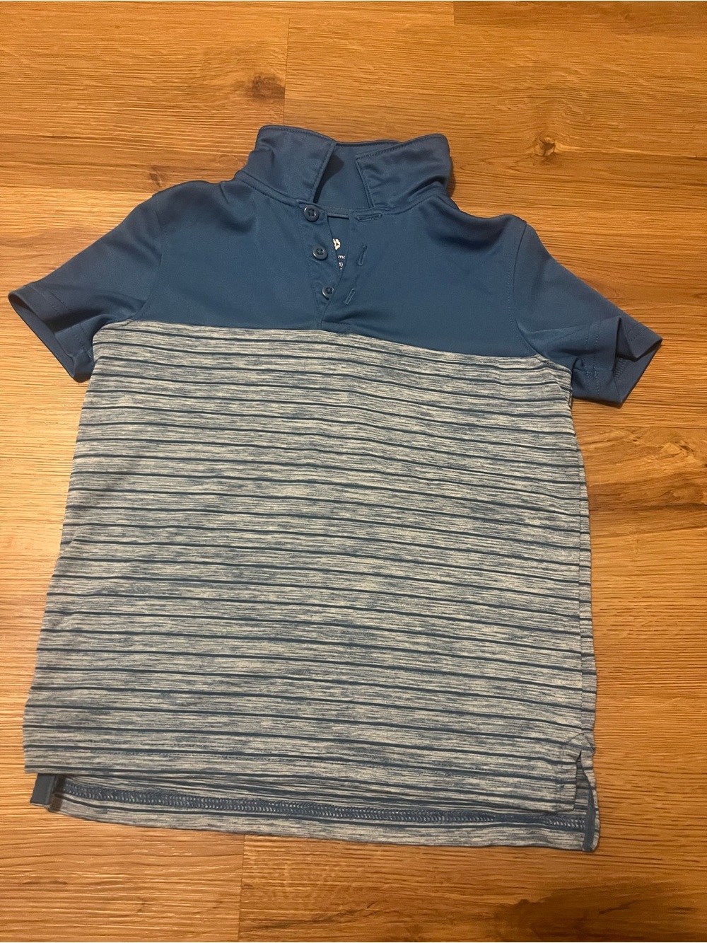all in motion Blue Short Sleeve Polo with Striped Body